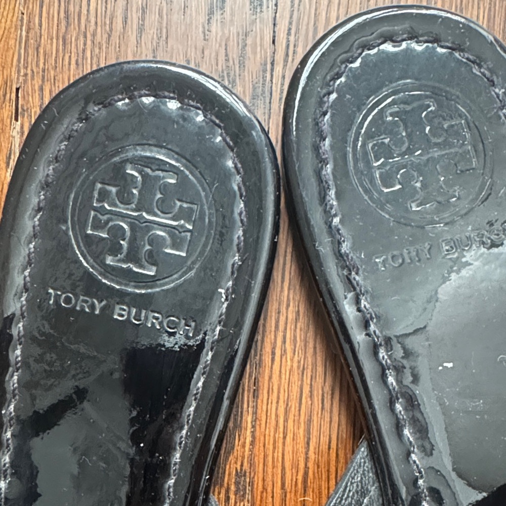 Tory Burch Black Logo Sandals - Picture 2 of 10